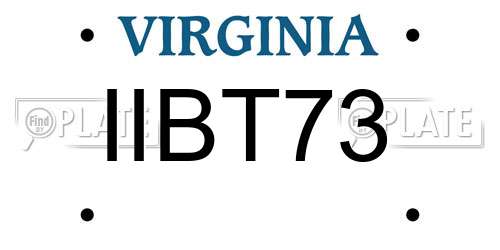 IIBT73 Virginia License Plate