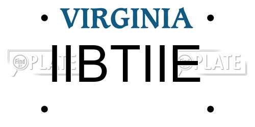 IIBTIIE Virginia License Plate