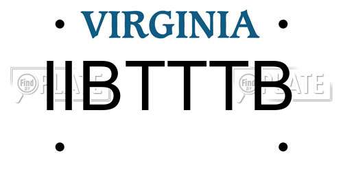 IIBTTTB Virginia License Plate