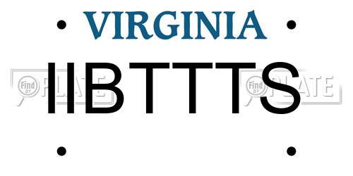IIBTTTS Virginia License Plate