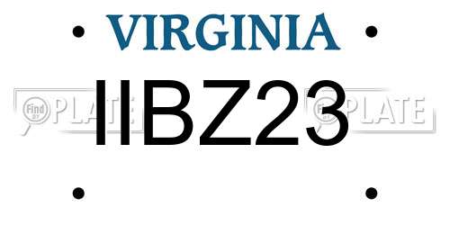 IIBZ23 Virginia License Plate