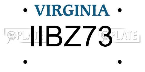 IIBZ73 Virginia License Plate
