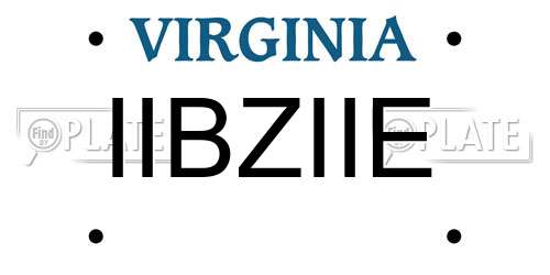 IIBZIIE Virginia License Plate