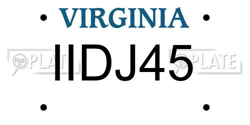 IIDJ45 Virginia License Plate