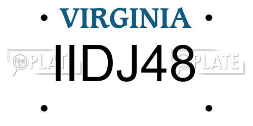 IIDJ48 Virginia License Plate