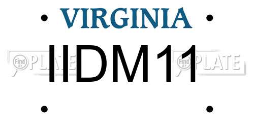 IIDM11 Virginia License Plate