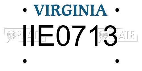 IIE0713 Virginia License Plate