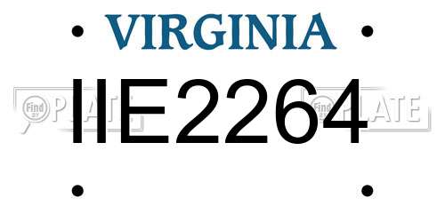 IIE2264 Virginia License Plate