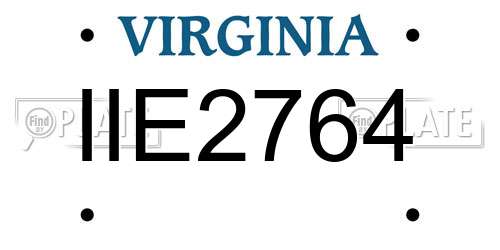 IIE2764 Virginia License Plate