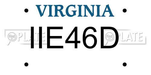 IIE46D Virginia License Plate