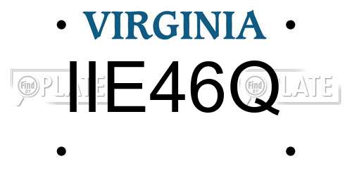 IIE46Q Virginia License Plate