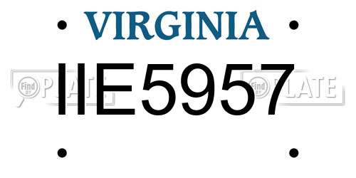 IIE5957 Virginia License Plate