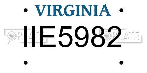 IIE5982 Virginia License Plate