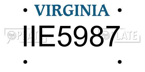 IIE5987 Virginia License Plate