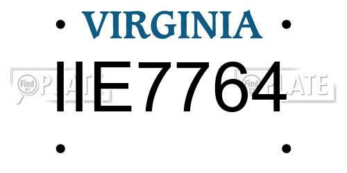 IIE7764 Virginia License Plate