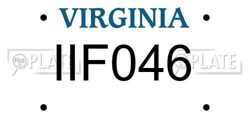 IIF046 Virginia License Plate