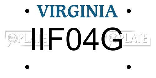 IIF04G Virginia License Plate
