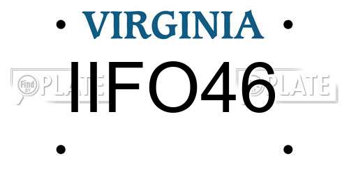 IIFO46 Virginia License Plate