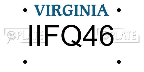 IIFQ46 Virginia License Plate