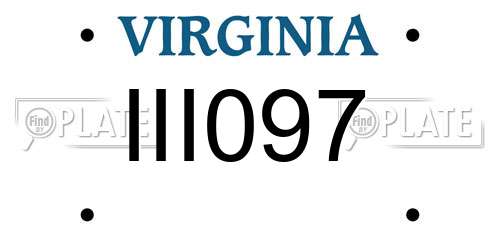 III097 Virginia License Plate
