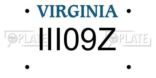 III09Z Virginia License Plate