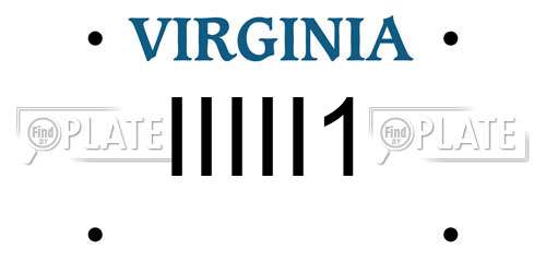 IIIII1 Virginia License Plate