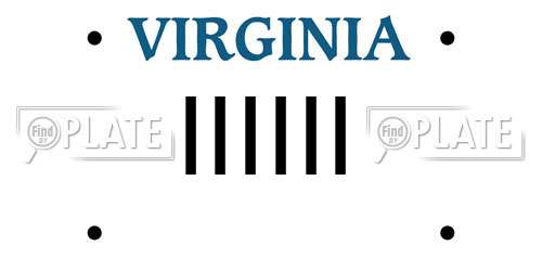IIIIII Virginia License Plate
