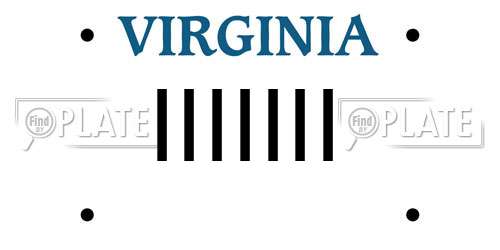 IIIIIII Virginia License Plate