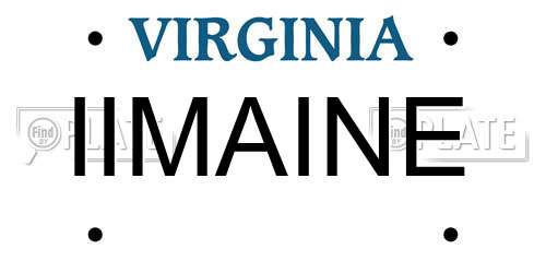 IIMAINE Virginia License Plate