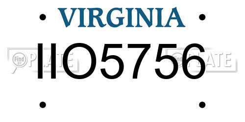 IIO5756 Virginia License Plate