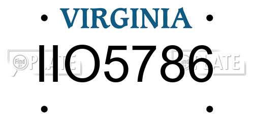 IIO5786 Virginia License Plate