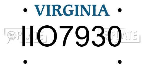 IIO7930 Virginia License Plate