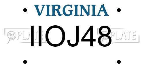 IIOJ48 Virginia License Plate