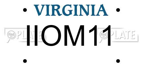 IIOM11 Virginia License Plate