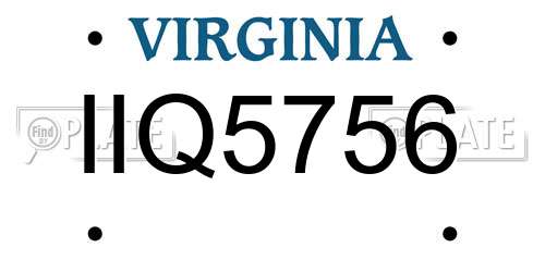 IIQ5756 Virginia License Plate