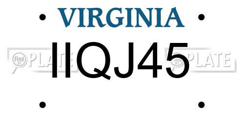 IIQJ45 Virginia License Plate
