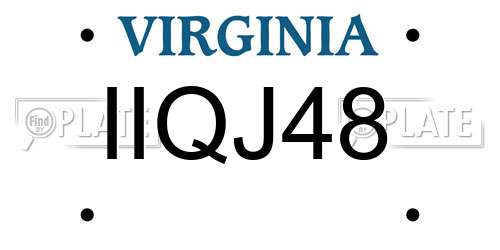 IIQJ48 Virginia License Plate