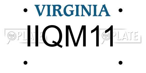 IIQM11 Virginia License Plate
