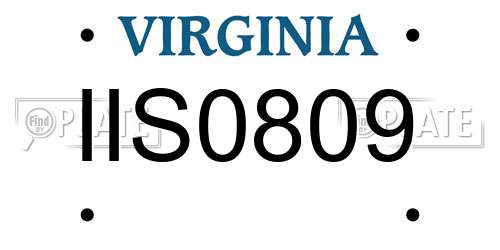 IIS0809 Virginia License Plate