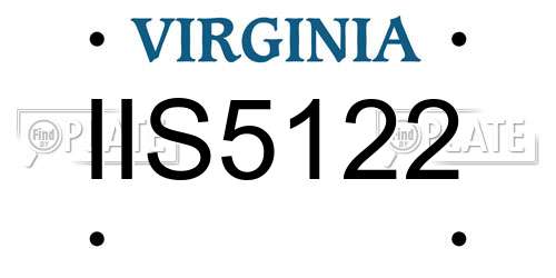 IIS5122 Virginia License Plate