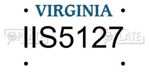IIS5127 Virginia License Plate