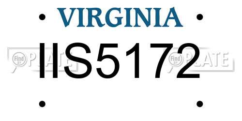 IIS5172 Virginia License Plate