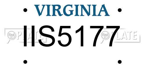 IIS5177 Virginia License Plate