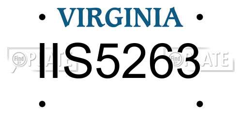 IIS5263 Virginia License Plate