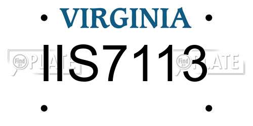 IIS7113 Virginia License Plate