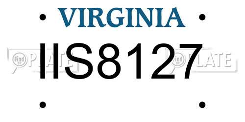IIS8127 Virginia License Plate