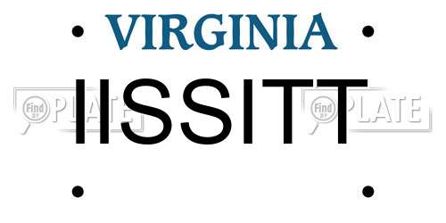 IISSITT Virginia License Plate