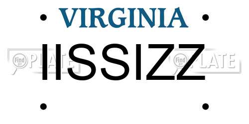 IISSIZZ Virginia License Plate