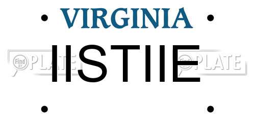 IISTIIE Virginia License Plate