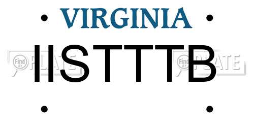 IISTTTB Virginia License Plate